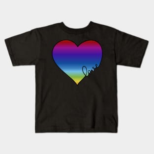 Rainbow Love Heart Pride Design Kids T-Shirt